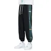 Men's Pants High Quality Leggings Sweatpants Fashion Brand Ins Autumn Men's Black Green Splice Cool Ice Silk