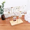 Jewelry Pouches 2Pcs Log Earrings Ring Necklace Bracelet Display Storage Rack Hanging Organizer Holder Beech Gold Walnut