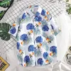 Men's Casual Shirts Mens Hawaiian Tropical Floral Leaf Printed Lapel Short Sleeve Shirt Button Up Loose Beach Holiday Hawaii