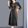 Casual Dresses Dress Women Fashion Ladies Printed Vestidos Elegantes Para Mujer Spring Autumn Clothing Stripe A-Line Robe Femme