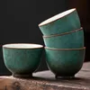 45 ML Céramique Turquoise Glaçure Tasse À Thé Poterie Grossière Kung Fu Tasses À Thé Traditionnel Résistant À La Chaleur Drinkware