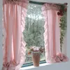 Curtain Roman Warm Pink Tulle Curtains With Ruffle Household Kitchen Bedroom Window Drapes In Living Room Home Decor