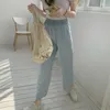 Damenhosen Limiguyue Sommer Frauen Gerade Denim Baumwolle Lose Dünne Dünne Elastische Hohe Taille Pantalones Knöchel Länge Hosen K1145