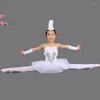 Sahne Giyim Beyaz Swan Lake Bale Dans Kostümleri Çocuk Sequin Tüy Giysileri Performans Elbise Kızlar Kızlar