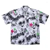 Camisas casuais masculinas Hawaii Hawaii Summer Manga curta Camisa Floral Impressa Hawaiian Seca Quick Secy Pink Pink Holiday Beach