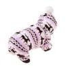 Dog Apparel Cute Winter Warm Christmas Pet Puppy Clothes Elk Heart Print Soft Hooded Coat Costume