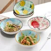 Bowls Net Red Japanese Household Ceramic Noodle Bowl Creative Salad Soup Rice Cute Student Canteen Large