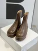 The Row Stivaletti Chelsea alla caviglia in pelle liscia con plateau e cerniera slip-on punta tonda tacco largo portabilità stivaletti con zeppa piatta stivale grosso per donna caldo