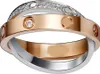Os mais recentes anéis de casal da C love parafuso anel duplo cruz dois em um anel é clássico elegante e generoso bonito ao extremo presente de festa de casamento auto-vestido com caixa