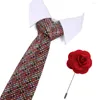 Papillon Collo per matrimonio Skinny Dot TiePin Set Uomo Solid Red Classic Slim Bridegroom Colore blu 7,5 cm Fashion Corbatas