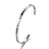 Bangle Inspirational Engraved FOLLOW YOUR HEART For Women Men Silver Personalized Gifts