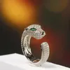 S925 Sterling Silver Designers Rings heren Leopard Head Ring Men en Dames Fashion Trend Opening Ring