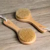 Spazzola per il corpo da bagno a secco Spazzola per la schiena Antiscivolo Manico corto in legno Setole naturali Doccia Massaggiatore esfoliante ss1227