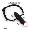 Beauty Items Adjustable Double-Ended Silicone Hollow Dildo Mouth Gag Head Strapon Bdsm Bondage Penis Harness Lesbian Adult Game sexy Toys