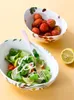Bols Bol en céramique américain Salade de fruits de ménage Ovale Cuisine Vaisselle Grand Restaurant Ramen Décoratif