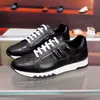 2023S Casual Men's Shoes Luxury Designer Sneaker äkta randig gummi yttersula läder spetsig löpare utomhus storlek38-45 mkjkkk rh1000002