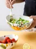 Bols Bol en céramique américain Salade de fruits de ménage Ovale Cuisine Vaisselle Grand Restaurant Ramen Décoratif