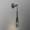 Wall Lamps 2023 Loft Copper Crystal Lamp Creative Glass Bottle Design Parlor Bedroom Bedside Studio Sconce Fixtures