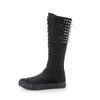 2022 New Women's Boots Punk Riveted Shoes European American Fashion Dance Lace Up Side Zipper Inside High Trend Knee Length Boots for Men and Women