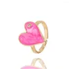 Clusterringen Y2K Cool Luxe golfvinger Pink/Bule/Black Love Heart Email Ring met Crystal Stone For Women Wedding Party Sieraden Gift