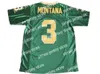 Novo camisa de futebol James Men Joe Montana 1977 Jersey de futebol da NCAA Notre Dame Fighting Irish Jerseys costura