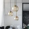 Lampes suspendues nordique salle à manger petites lumières moderne verre Simple Bar café créatif suspendu Led pour