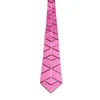 Flugor Akrylspegel Män Glänsande slips Modesmycken Rosa Skinny Diamond Pläd Geometrisk Slim Bling