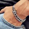 Bracelets à maillons MYLONGINGCHARM Hommes Boucle Bracelet Punk Bracelet 11.5mm Large Chaîne Cubaine En Acier Inoxydable