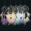 Fait à la main LED Lune Lumière Dream Catcher Plumes Voiture Maison Tenture Décoration Ornement Cadeau Dreamcatcher Wind Chime 10 Couleurs