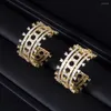 Pendientes de aro HIBRIDE geometría de lujo de moda para Mujeres de Dubai joyería de Boda nupcial pendiente de apertura Pulseras Mujer modo E-1065