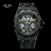 Didun Luxury Business Men assista Sapphire Crystal Glass Watch Sports Mens a￧o inoxid￡vel Rubrote 8215 Movimento autom￡tico