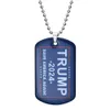 Trump Necklace Party Favors Us President Election Flag Pendant roestvrijstalen tags Ik ben terug Keyring 5 Style RRC601