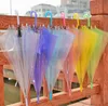 20 قطعة مظلات شفافة شفافة PVC مظلات مقبض طويل 6 ألوان