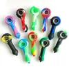 En gros Mini Coloré Silicone Pipes Portable Herbe Tabac Huile Rigs Verre Unique Poreux Filtre Bol Pipes Fumer Porte-Cigarette Tube DHL