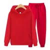 Комплекты для бега, спортивный костюм из 2 предметов, мужская толстовка с капюшоном, штаны, женский пуловер с капюшоном, спортивная одежда, чистый цвет, спортивный костюм