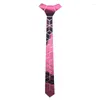 Bow Ties Acryl Mocror Men błyszczące krawat biżuteria różowa chuda diamentowa kratona geometryczna szczupła bling201p