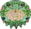 Tischdecke mit ethnischem Muster, grün, rot, gelb, Blumenmuster, runde Tischdecke für Esszimmer, Küche, Urlaub, Land, Picknick-Dekoration