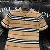 البروفيريون لون أزياء رجال Tshirts قميص Strip Stripe الخريف صفن الولا