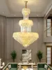 Moderne Feuille Lustres En Cristal LED Grand Lustre Américain Luminaire Luminaire De Luxe Européen Droplight Grand Projet Maison Villa Loft Escalier Hall Lampe Suspendue