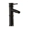 Bathroom Sink Faucets Black Oil Rubbed Brass Bamboo Style Single Handle Lever Vessel Basin Faucet Mixer Waterfall Water Tap Ahg030