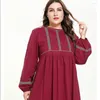 Vêtements ethniques 2022 robe brodée musulmane dubaï Islam Abaya grande taille femmes tempérament longue femme arabe