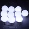 Chandelier Crystal LED Mirror Lights 10 Bulbs Stick On Type USB Plug In Makeup Light For Bathroom Wall Lampen