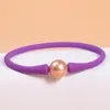 Link Bracelets 13-14MM Big Size Edison Pearl Stretch Rope Grade Natural Lavender Elastic Bracelet 24 Colors TB006