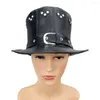 Вечеринка поставляет Cosmask Halloween Steam Punk Style Latex Hat Fashion Cosplay Dome Bowler Black Steampunk Decor Vintage Carnival Hats