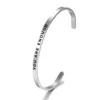 Bangle YOU GOT THIS 4mm Width Mantra Bracelets Bangles 316L Stainless Steel Positive Inspirational Quotes