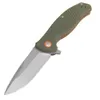 G1126 Flipper Folding Knife D2 Satin Drop Point Blade Green G10 with Stainless Steel Handle Ball Bearing Fast Open EDC Pocket Folder Knives