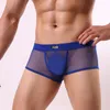 Underpants Sexy Lingerie Men Fishnet See-through Boxer Briefs Sheer Mesh Pouch Underwear Panties Transparent Intimate Shorts Trunks