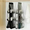 Foldable Hanging Bags 6 Pockets 3 Layer Folding Shelf Bag Purse Handbag Organizer Door Sundry Pocket Hanger Storage Closet Hangers RRD24