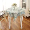 Nappe de Table en Jacquard, couverture bleue, luxe européen, brodée, pour salle à manger, café, chaise, drapeau d'armoire