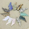 Natural Stone Lightning Bolt Necklaces Pendants Polished Charms Trendy Fashion Jewelry Making Women Earring Gifts Wholesale